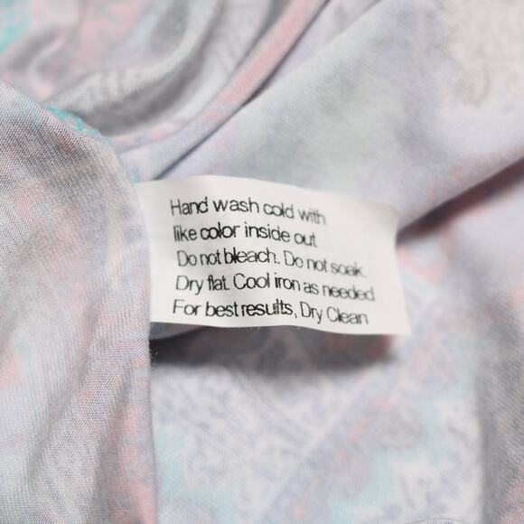 Tori Richard Patchwork Print Sleeveless Shift Mini Dress Blue Pink Size XXS - Picture 10 of 11